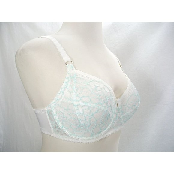Amoena 43921 Adriana Lace Underwire Mastectomy Bra 34D Teal & Ivory NWT  New wit - Picture 2 of 4